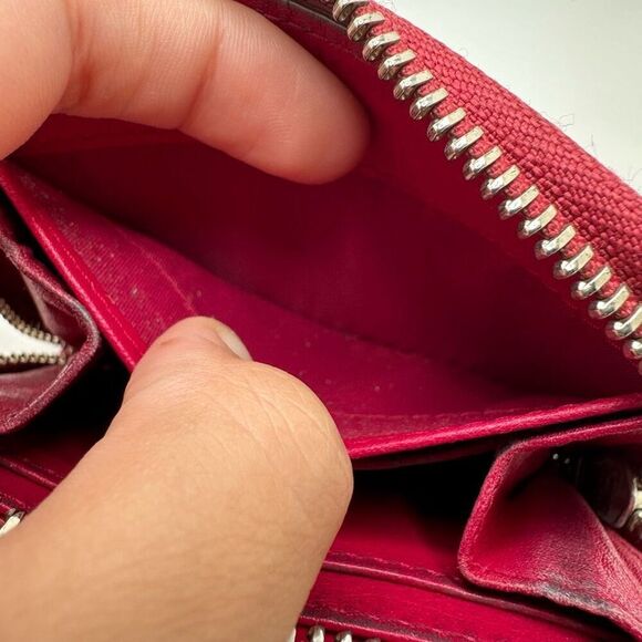 Dior Cannage Pink Patent Leather Compact Wallet Zippy Full Zip - Picture 9 of 14